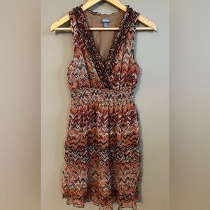 Vanity Geometric Aztec Print Sleeveless Dress